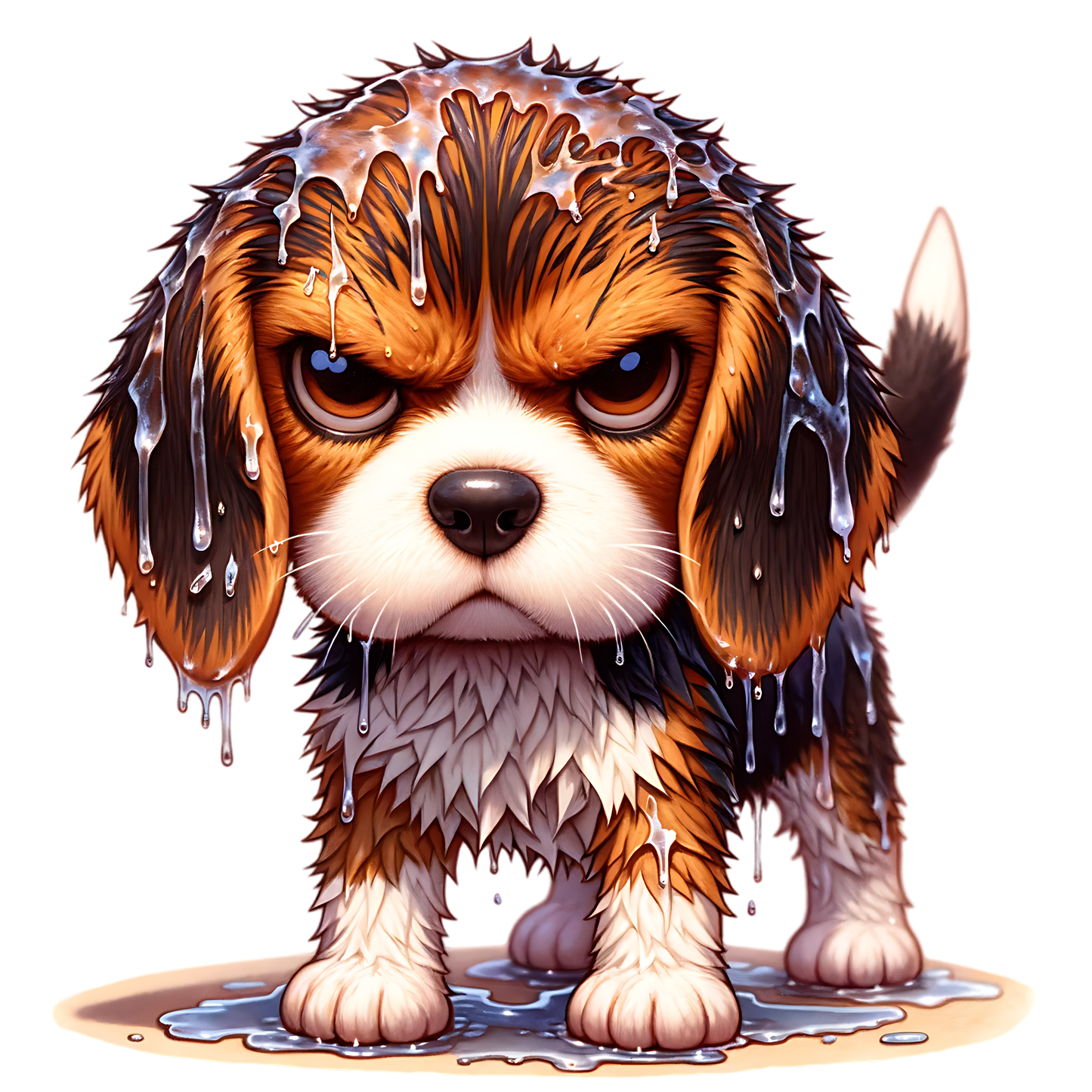 Cute Wet Beagle Dog Digital Download