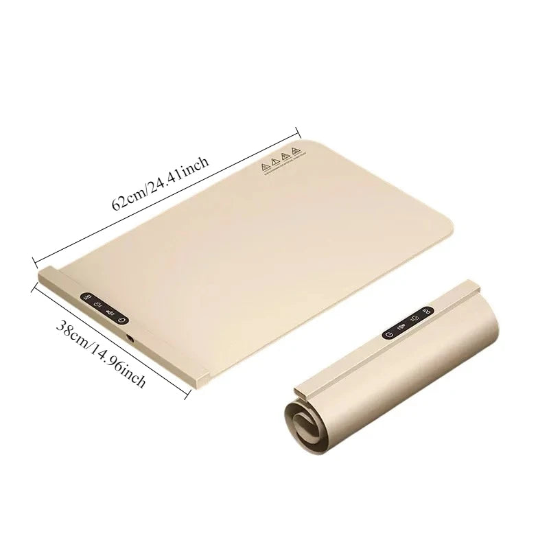 Flexible Silicone Food Warming Tray Electric Heated Mat for Dining Table Portable Foldable Dish Warmer Home Kitchen Essential