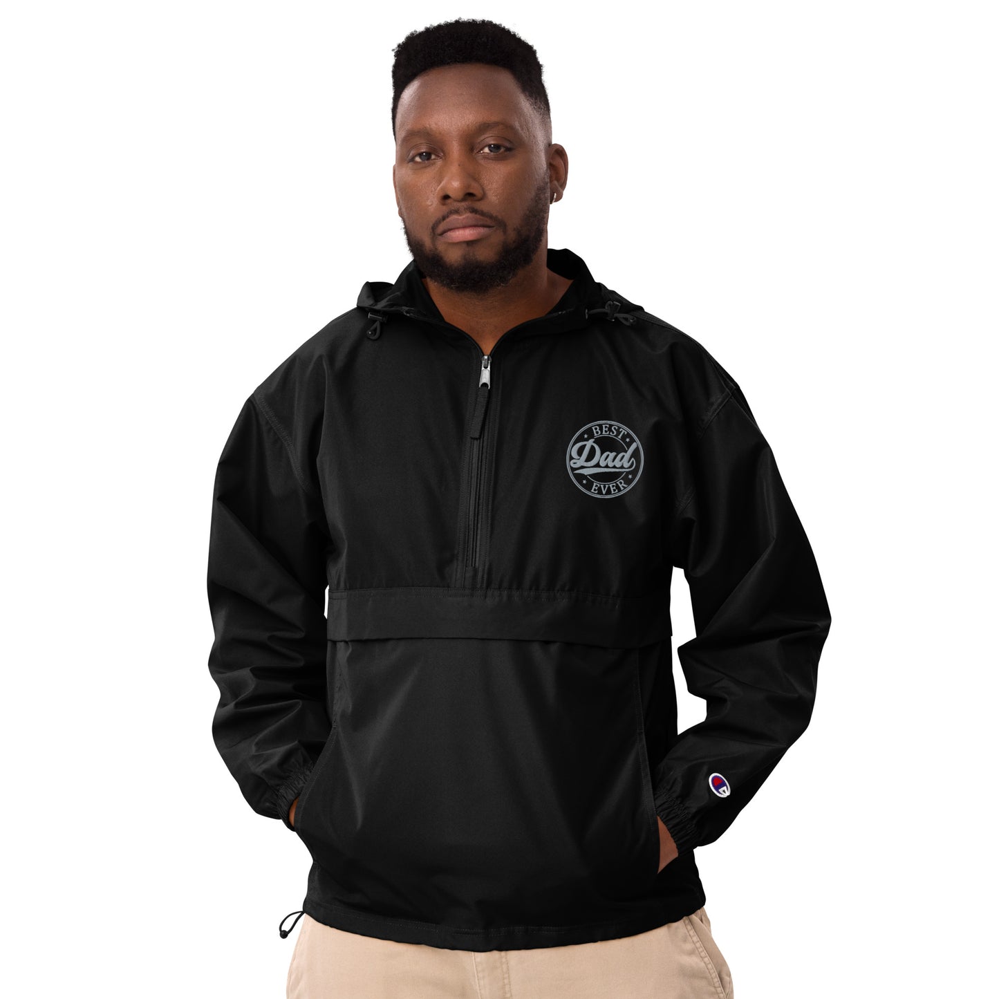 Best Dad Ever Embroidered Champion Packable Jacket