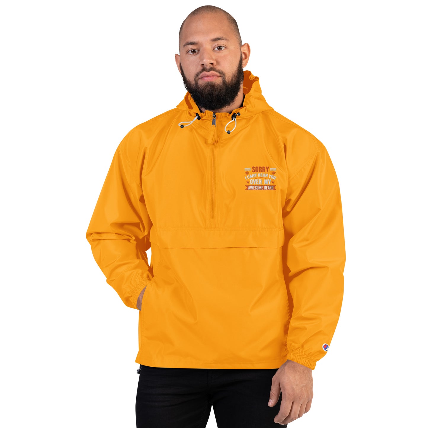 Awesome beard Embroidered Champion Packable Jacket