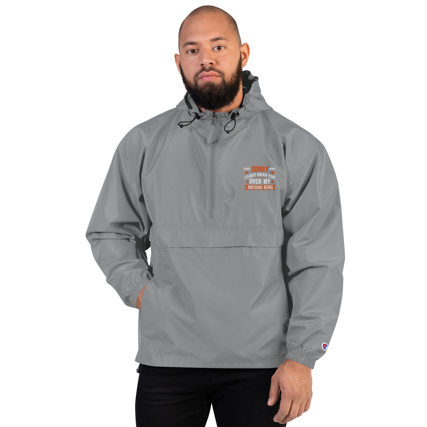 Awesome beard Embroidered Champion Packable Jacket