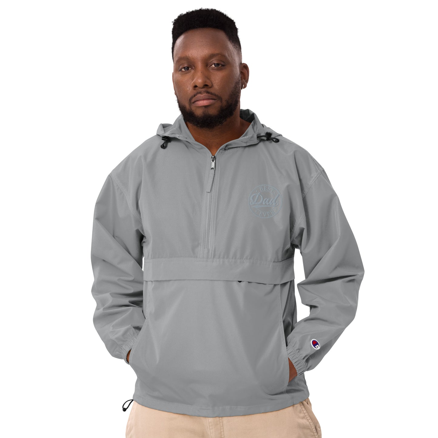 Best Dad Ever Embroidered Champion Packable Jacket