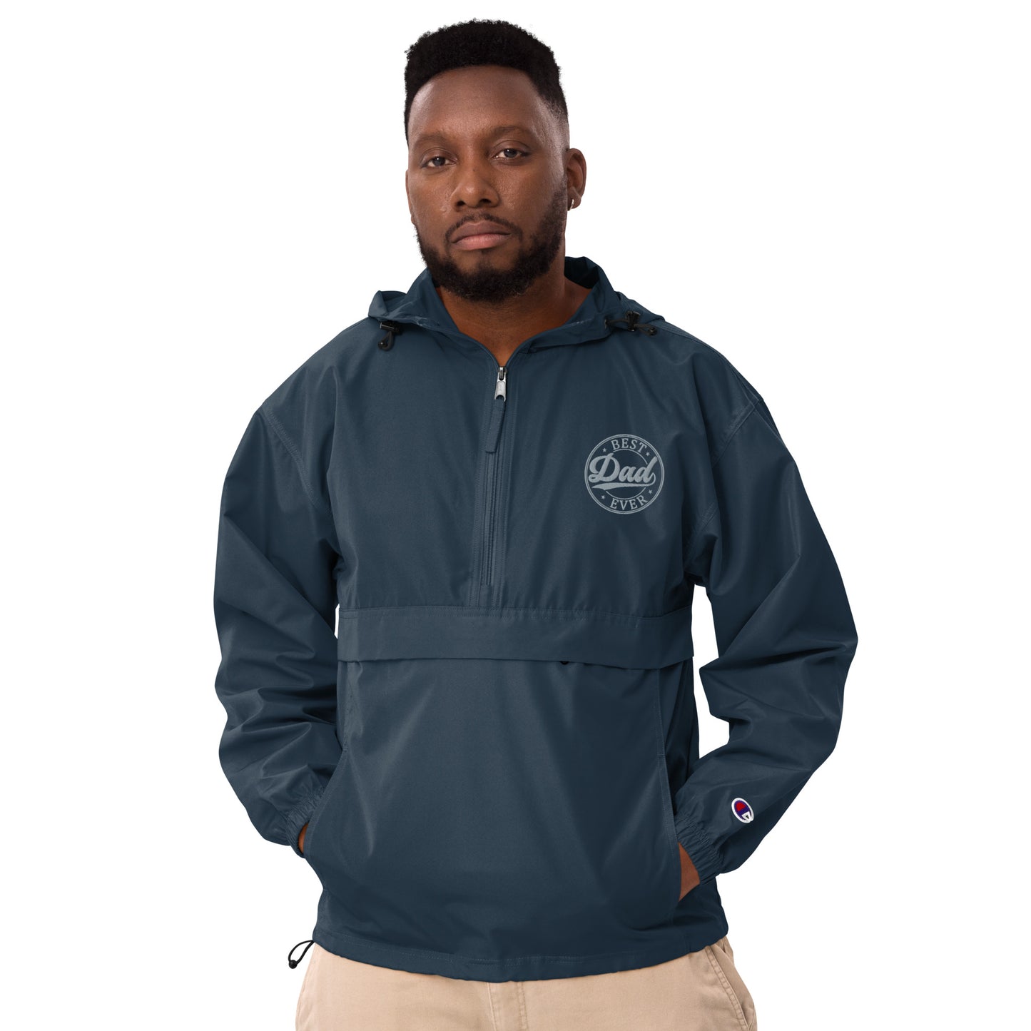 Best Dad Ever Embroidered Champion Packable Jacket