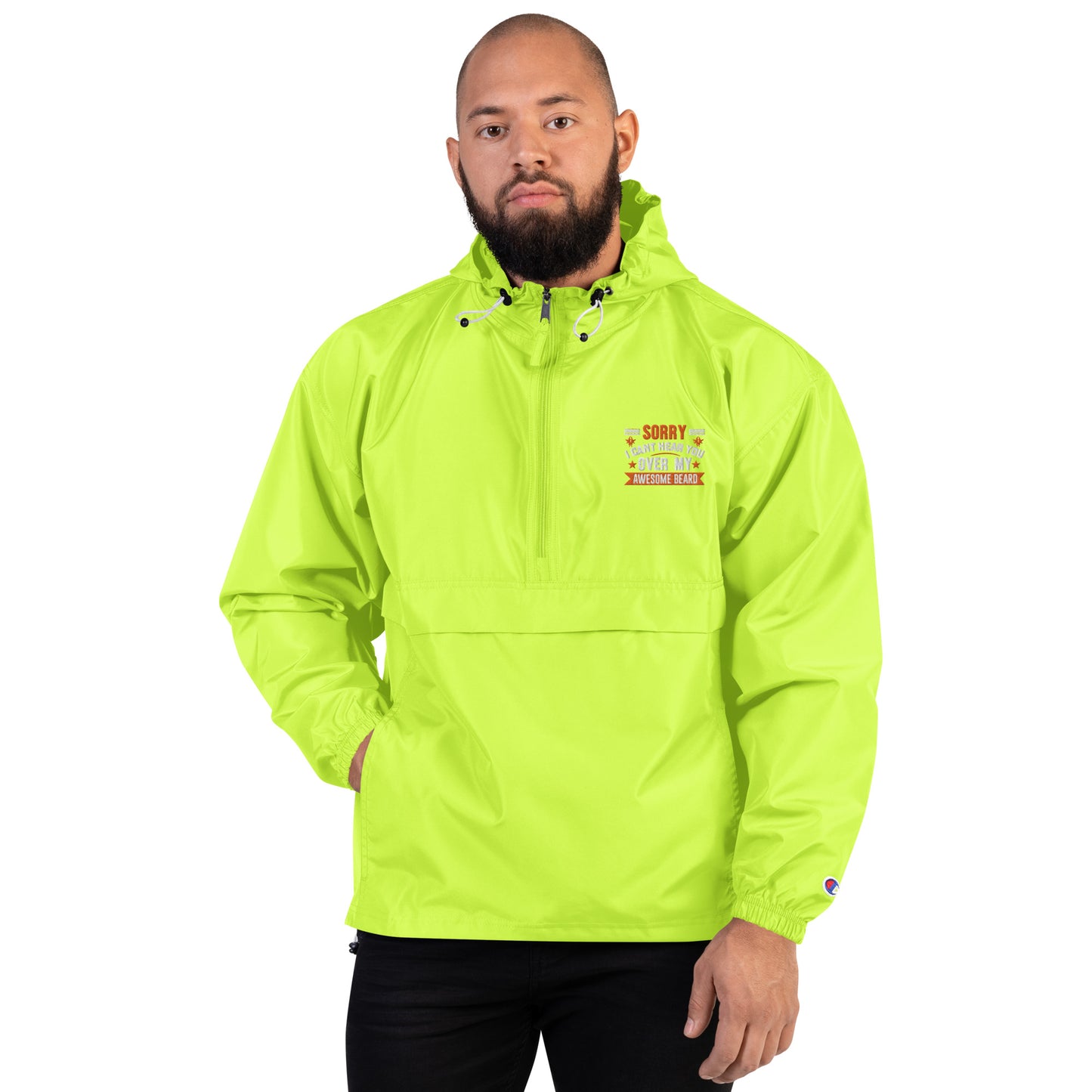 Awesome beard Embroidered Champion Packable Jacket