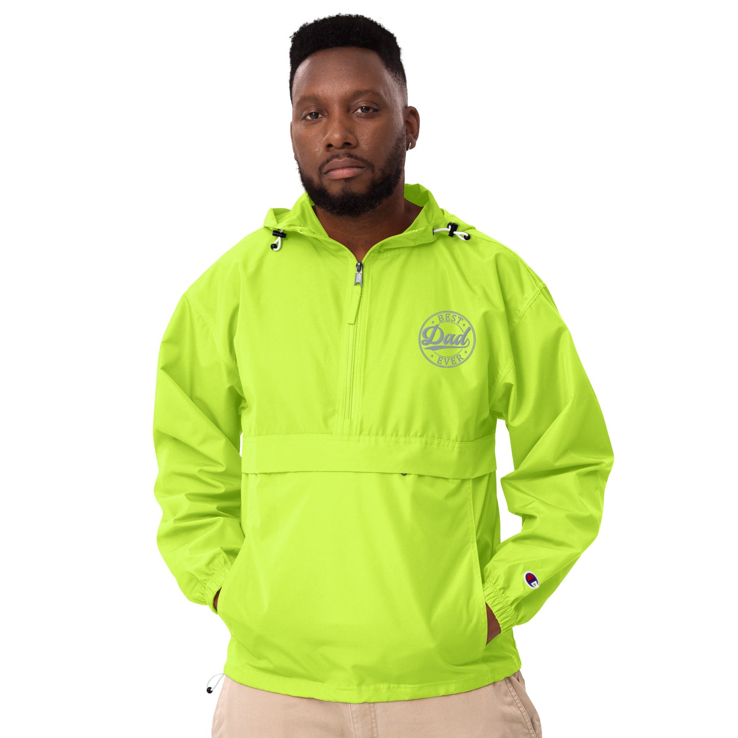 Best Dad Ever Embroidered Champion Packable Jacket