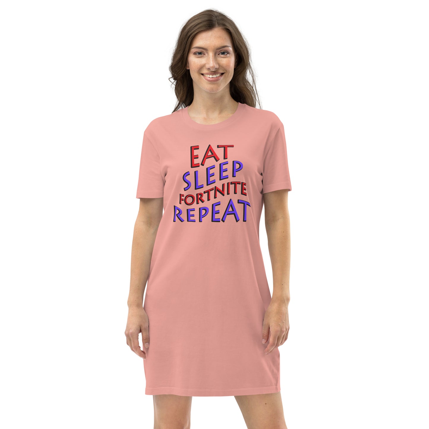 Eat sleep Fortnite repeat Organic cotton t-shirt dress