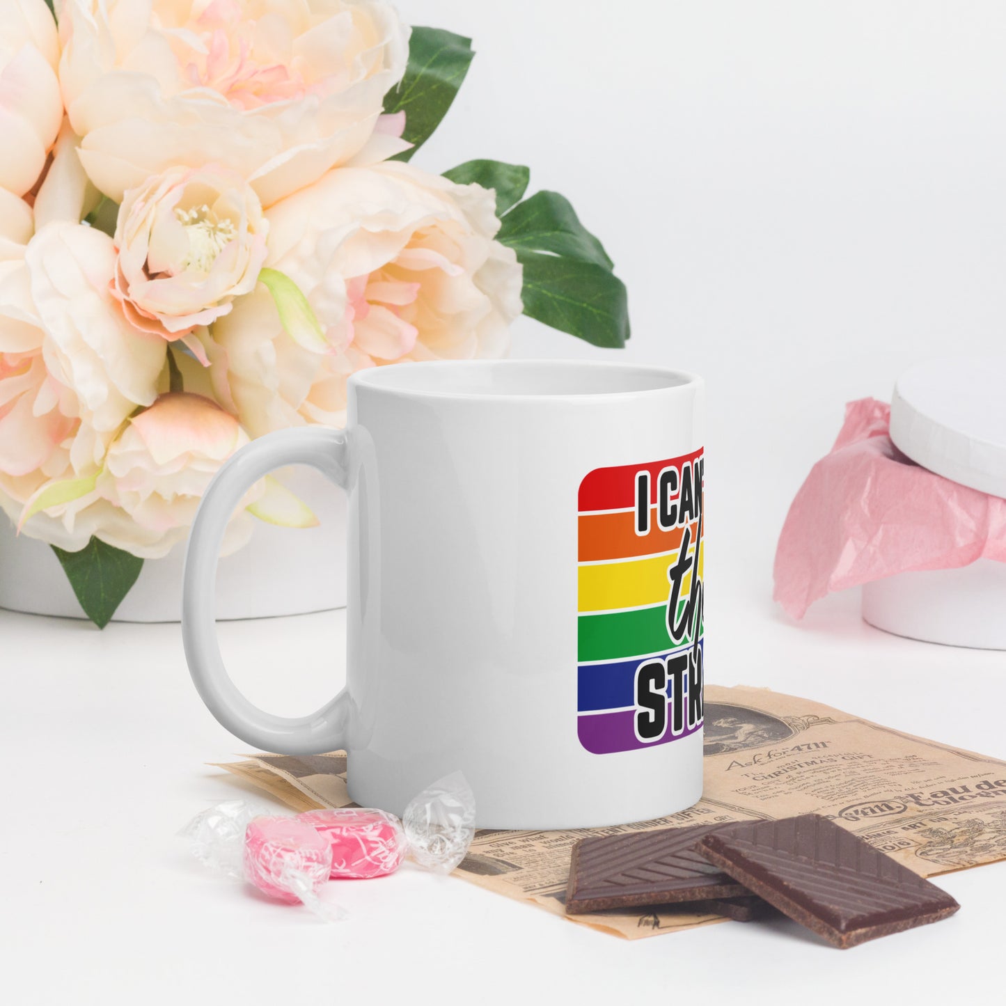 I can't even think straight White glossy mug