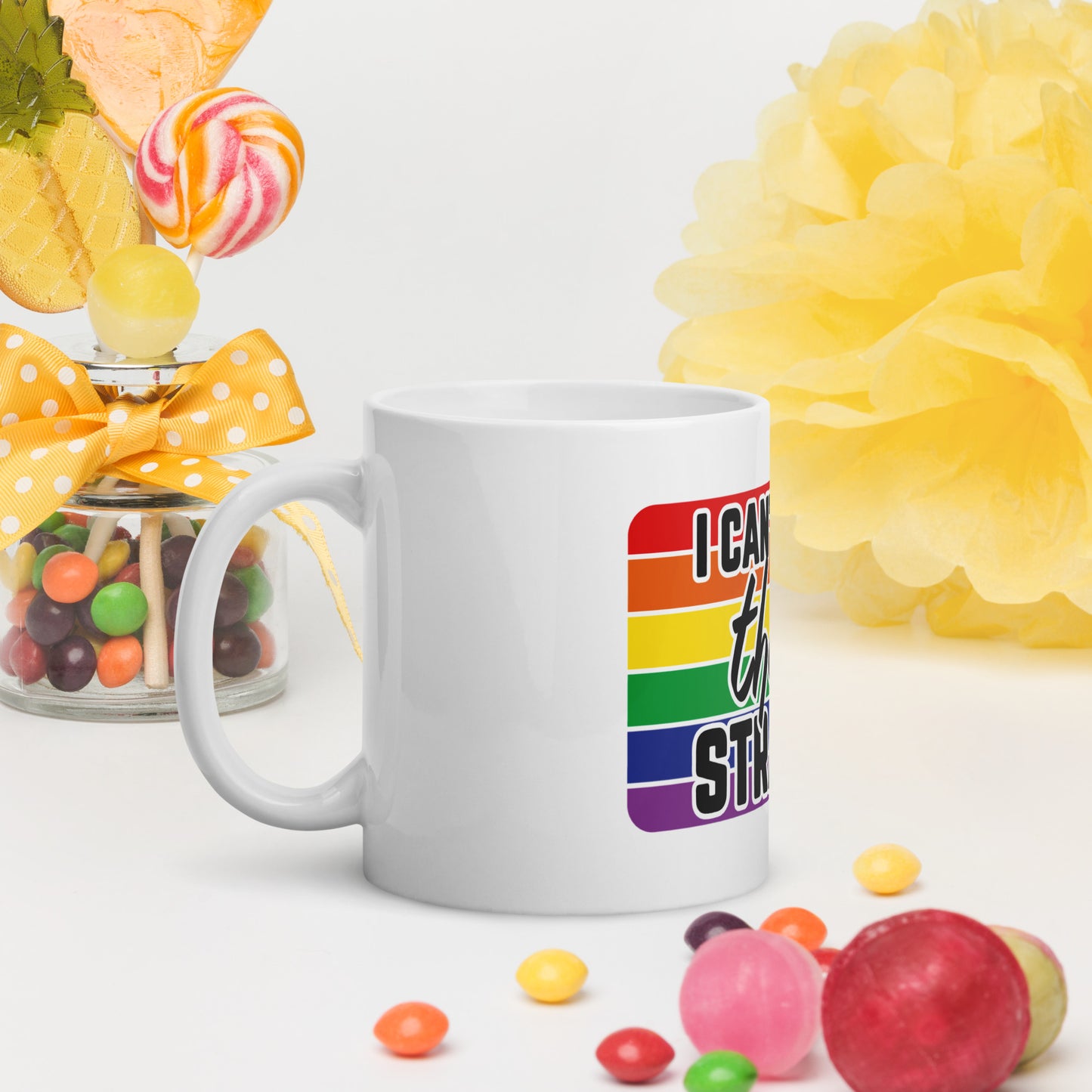 I can't even think straight White glossy mug