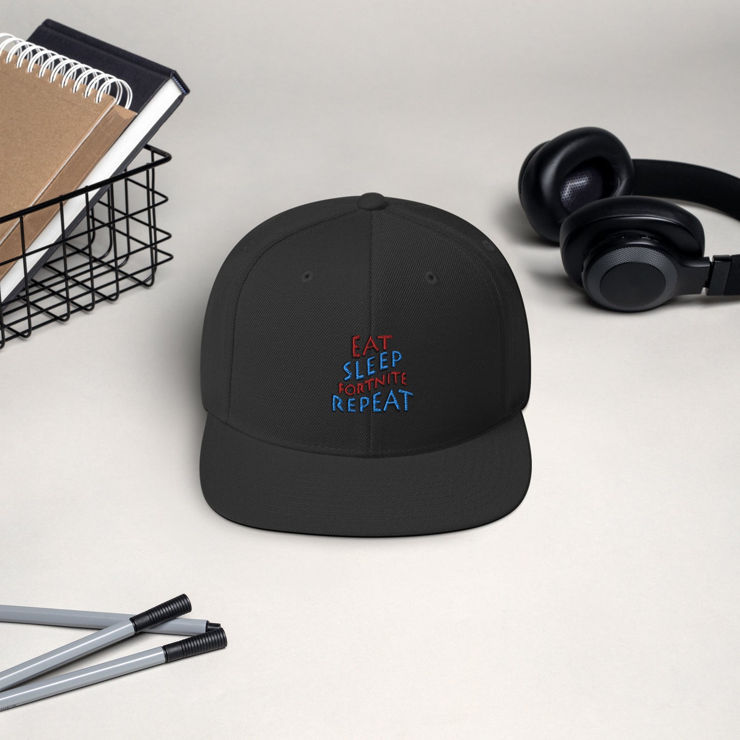Eat sleep fortnite repeat Snapback Hat