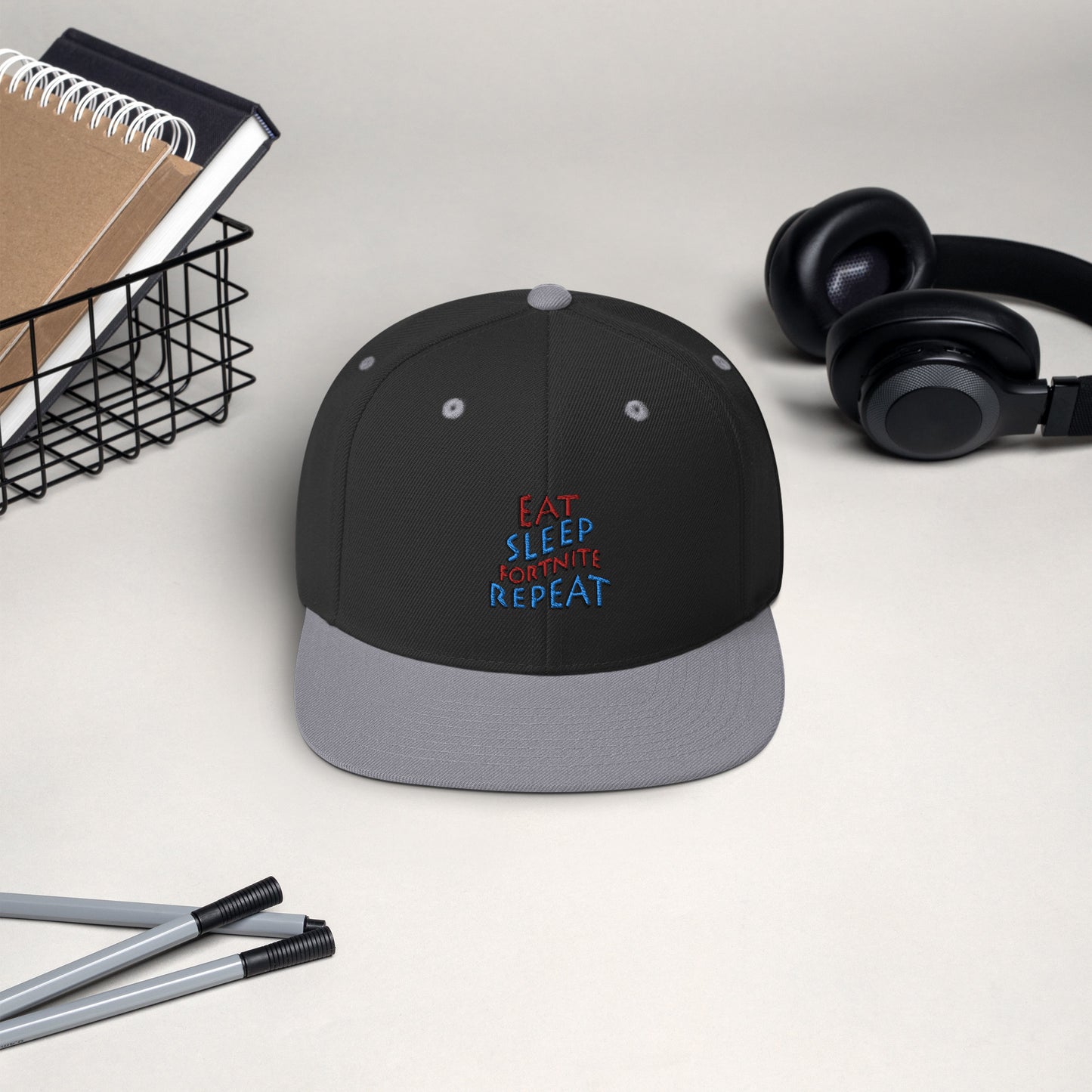 Eat sleep fortnite repeat Snapback Hat