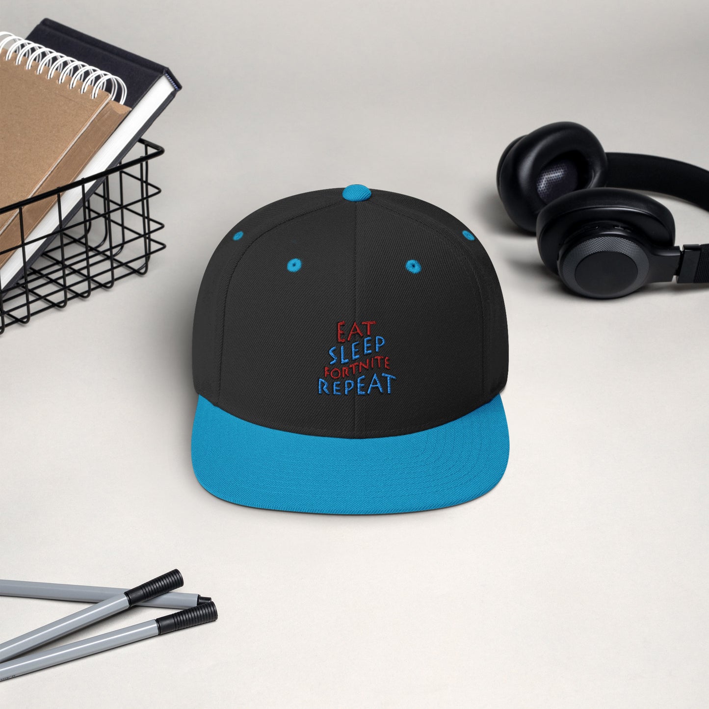 Eat sleep fortnite repeat Snapback Hat