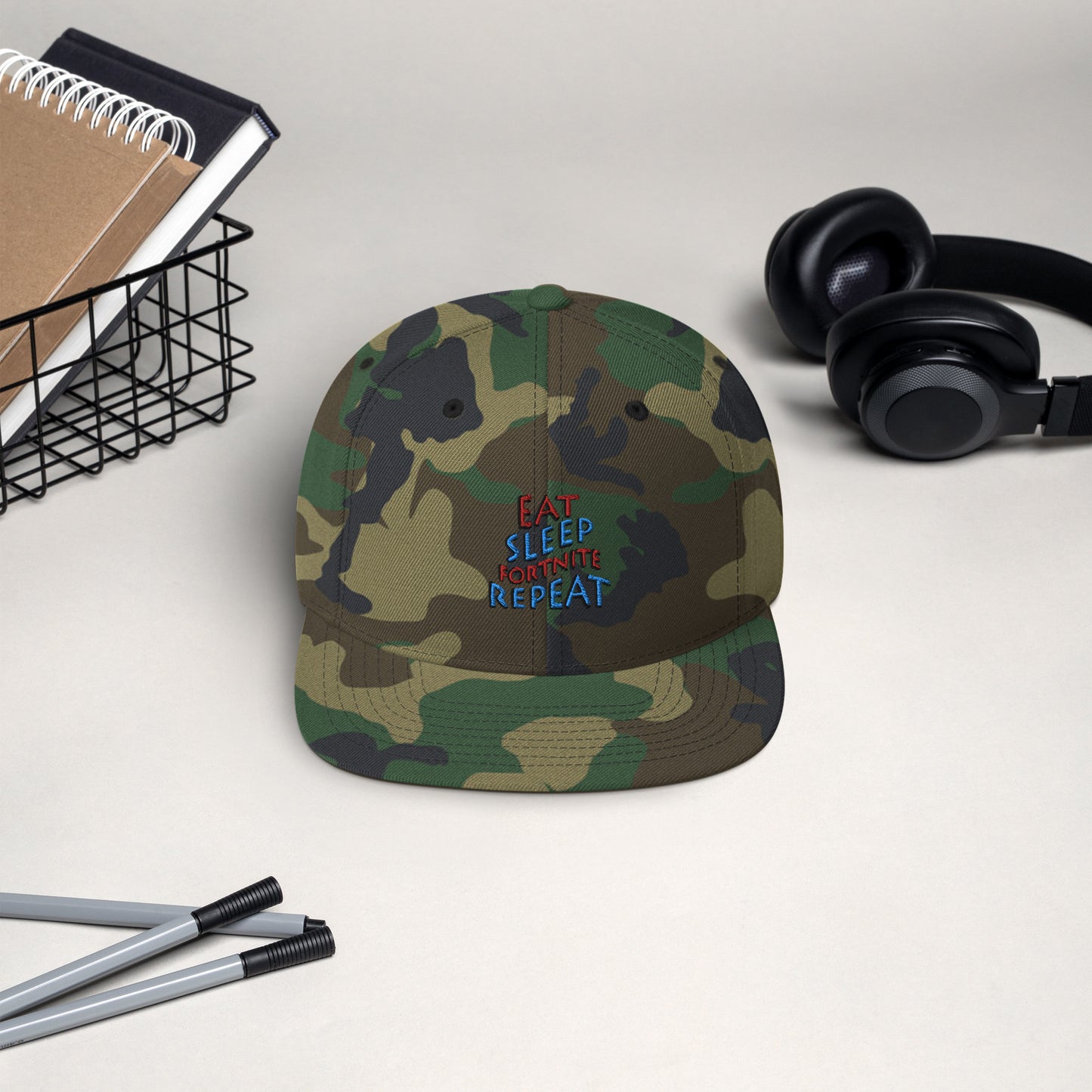 Eat sleep fortnite repeat Snapback Hat