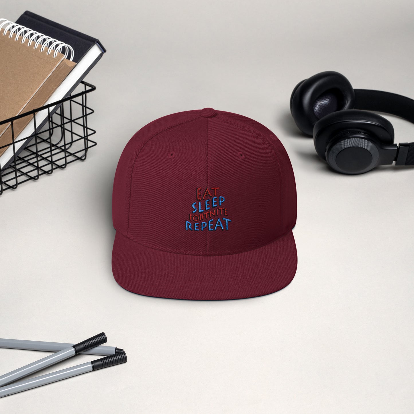 Eat sleep fortnite repeat Snapback Hat