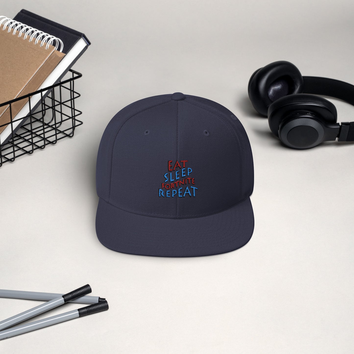 Eat sleep fortnite repeat Snapback Hat