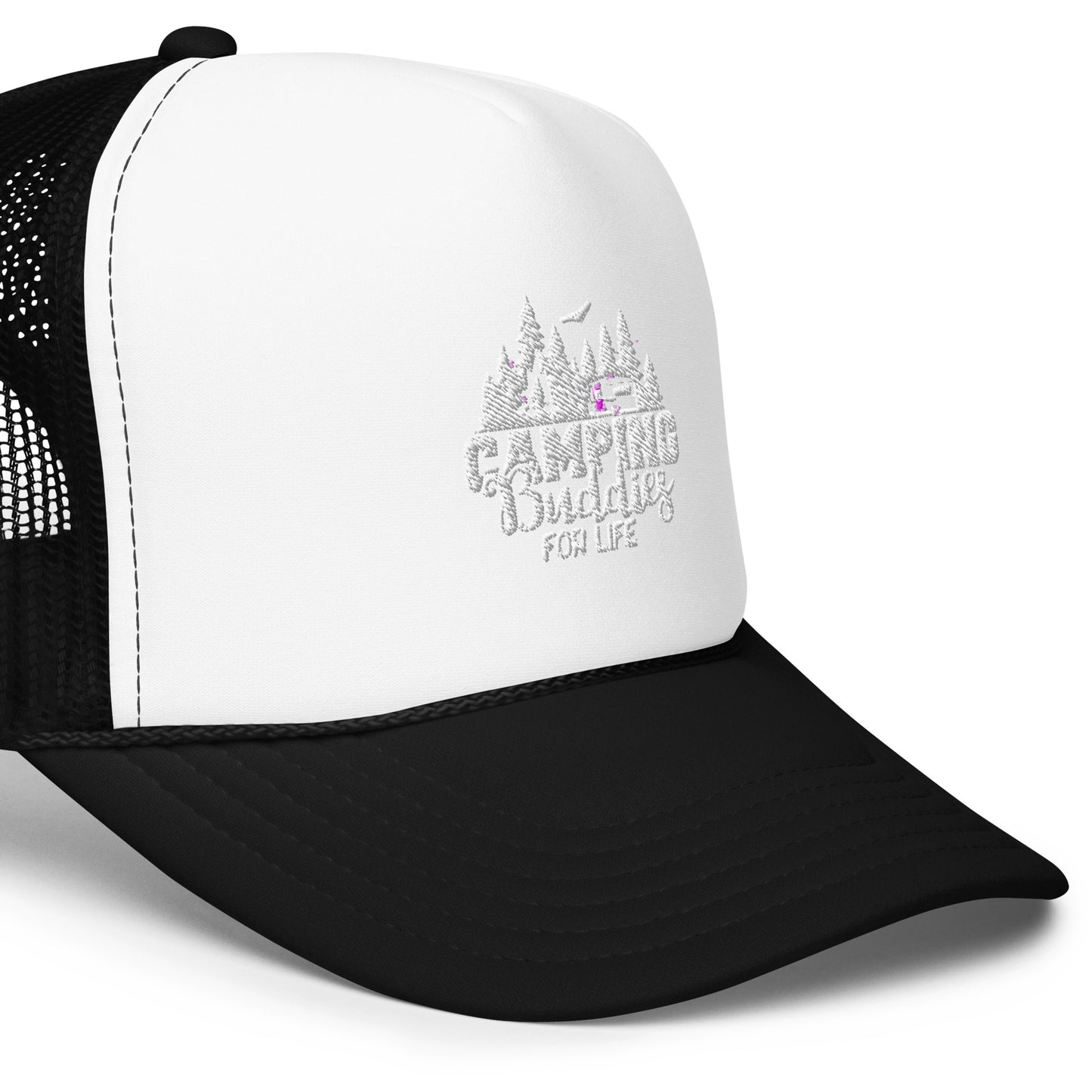 Camping buddies for life Foam trucker hat