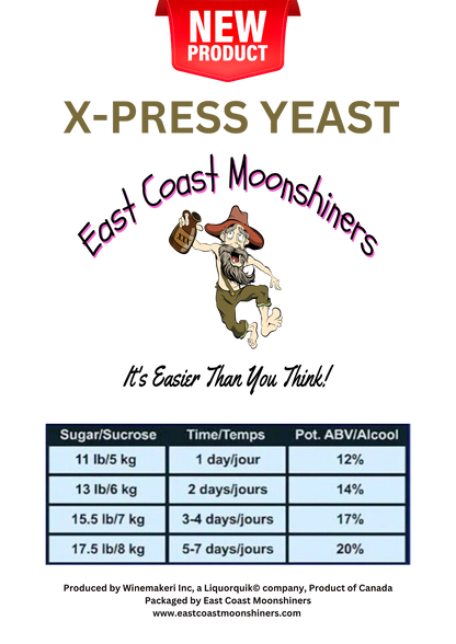 NEW PRODUCT!!! East Coast Moonshiners X-Press Yeast