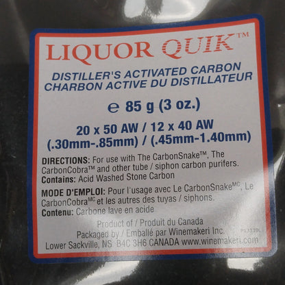 LiquorQuik® Distiller's Activated Carbon (DAC), (CarbonSnake Refill), 85g