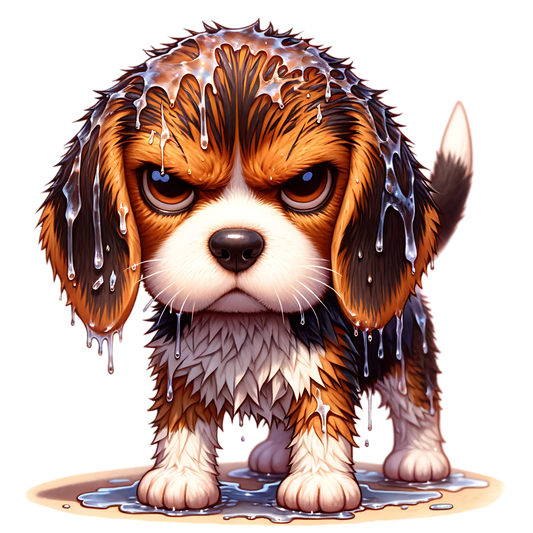 Cute Wet Beagle Dog Digital Download