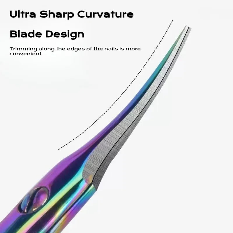 Stainless Steel Manicure Scissors Nail Care Handle Cuticle Scissors Beauty Tool Nail Art Beauty Scissor