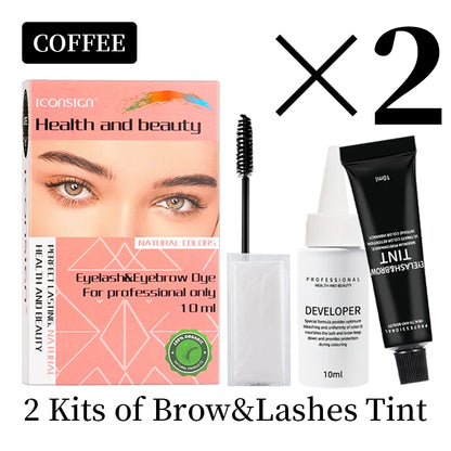 ICONSIGN Eyelash Dye Brow Tint Kit Professional 15 Mins Fast Dye Brow Mascara Keep Colored 2-3 Months Makeup Tool
