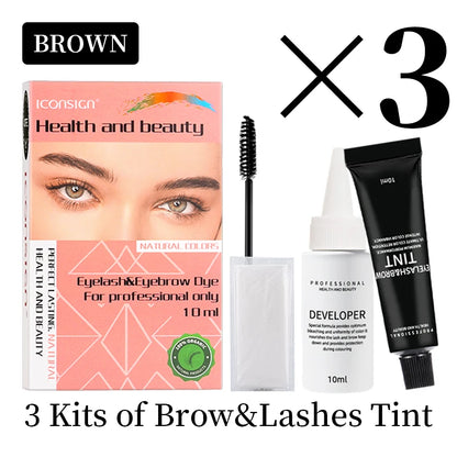ICONSIGN Eyelash Dye Brow Tint Kit Professional 15 Mins Fast Dye Brow Mascara Keep Colored 2-3 Months Makeup Tool