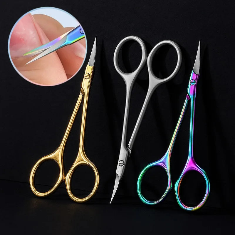 Stainless Steel Manicure Scissors Nail Care Handle Cuticle Scissors Beauty Tool Nail Art Beauty Scissor