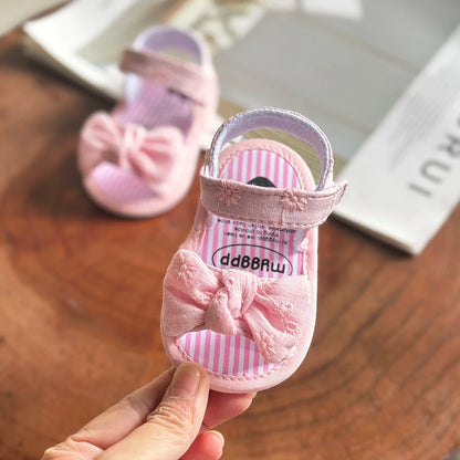Infant Baby Girls Summer Sandals with Flower Soft Sole Newborn Toddler First Walker Dress Shoes