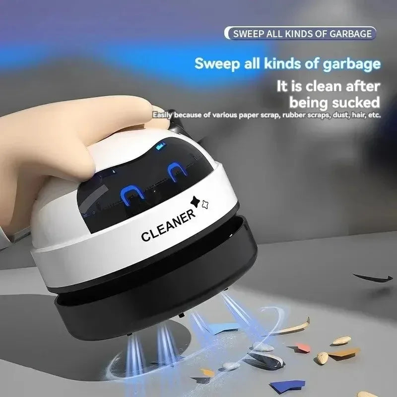 Table Vacuum Cleaner Mini Desktop Dust Vacuum With Detachable Nozzle USB Rechargeable Wireless
