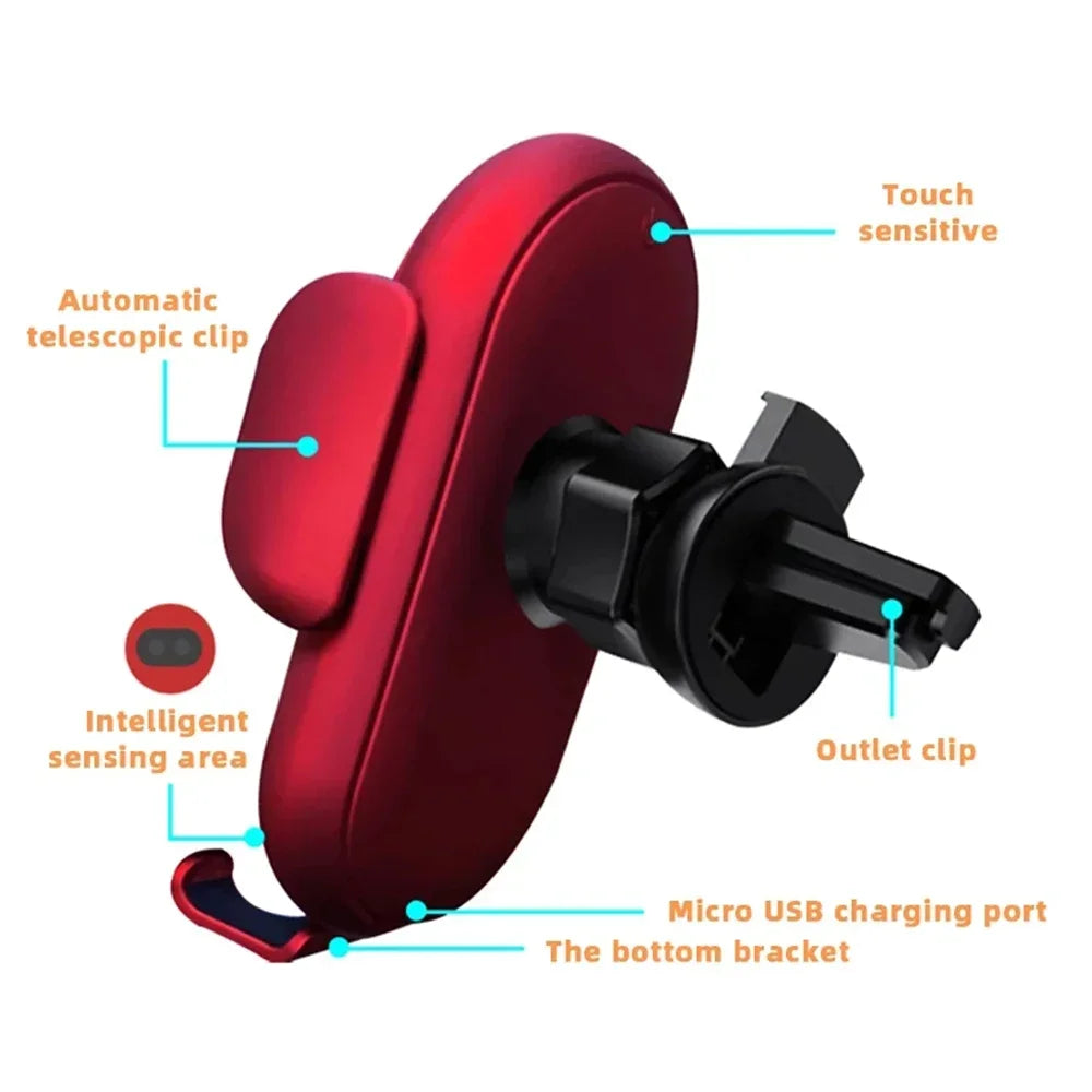 Fast Wireless Charger For In The Car That Holds Phone Too Has Smart Infrared Sensor Air Vent Mount Automatic Clamping