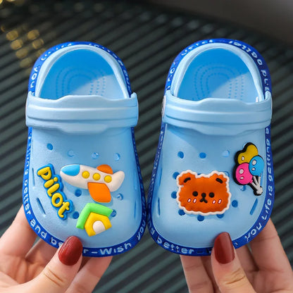 Children's Summer Cartoon Shoes Closed Toe Soft Sole Non Slip