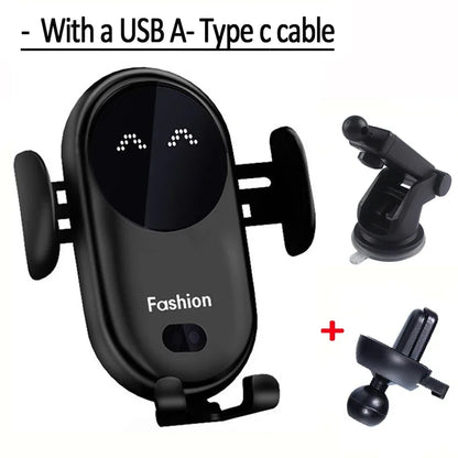 Fast Wireless Charger For In The Car That Holds Phone Too Has Smart Infrared Sensor Air Vent Mount Automatic Clamping