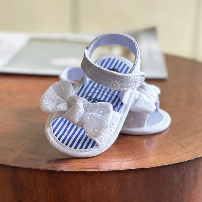 Infant Baby Girls Summer Sandals with Flower Soft Sole Newborn Toddler First Walker Dress Shoes