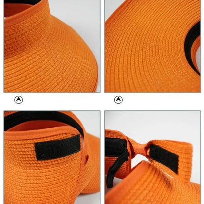 Summer Hats For Women Roll Up Sun Visor Wide Brim Straw Hat Summer Foldable Packable UV Protection Cap for Beach Travel Bonnet