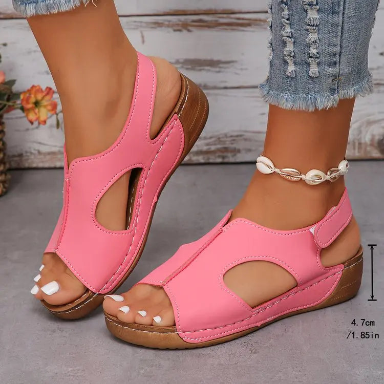 Women's Comfort Wedges Summer Sandals Non Slip Beach Shoes Woman Roman Style Peep Toe Platform Sandals