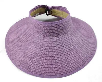 Summer Hats For Women Roll Up Sun Visor Wide Brim Straw Hat Summer Foldable Packable UV Protection Cap for Beach Travel Bonnet