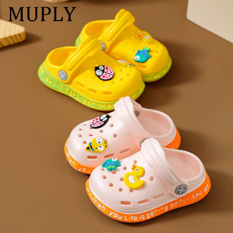 Children's Summer Cartoon Shoes Closed Toe Soft Sole Non Slip