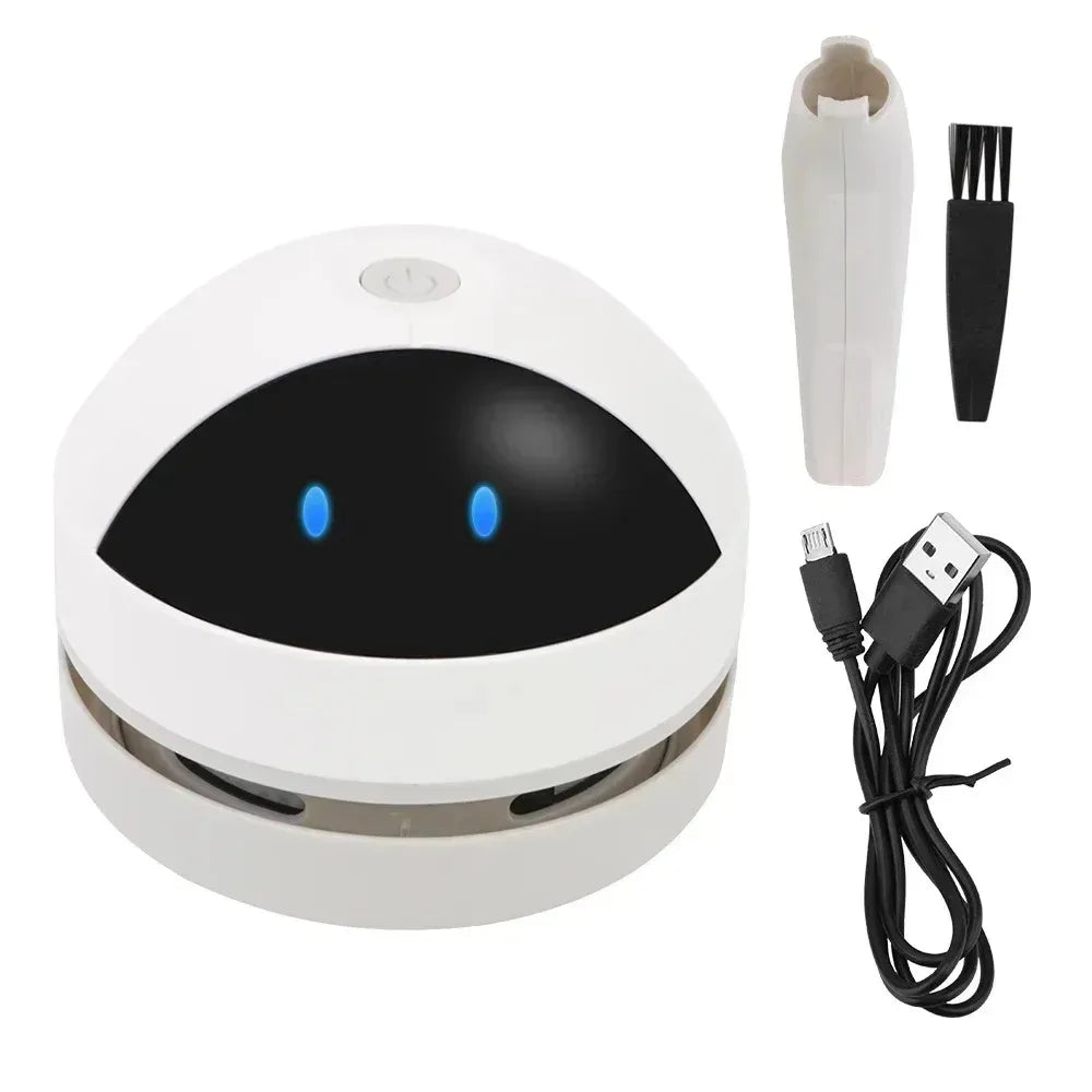 Table Vacuum Cleaner Mini Desktop Dust Vacuum With Detachable Nozzle USB Rechargeable Wireless