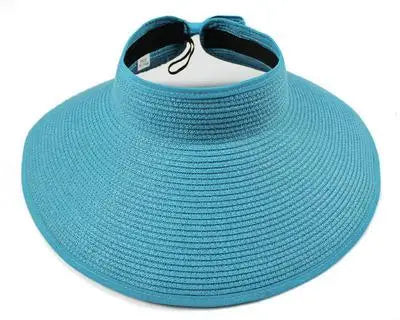 Summer Hats For Women Roll Up Sun Visor Wide Brim Straw Hat Summer Foldable Packable UV Protection Cap for Beach Travel Bonnet