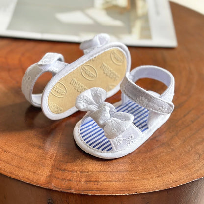Infant Baby Girls Summer Sandals with Flower Soft Sole Newborn Toddler First Walker Dress Shoes