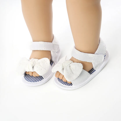 Infant Baby Girls Summer Sandals with Flower Soft Sole Newborn Toddler First Walker Dress Shoes