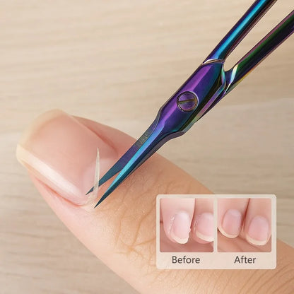 Stainless Steel Manicure Scissors Nail Care Handle Cuticle Scissors Beauty Tool Nail Art Beauty Scissor