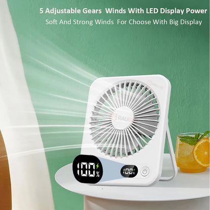Mini Portable Fan USB Desk Fan Rechargeable Wall Mount Hanging Desk Office Camping Table Fan