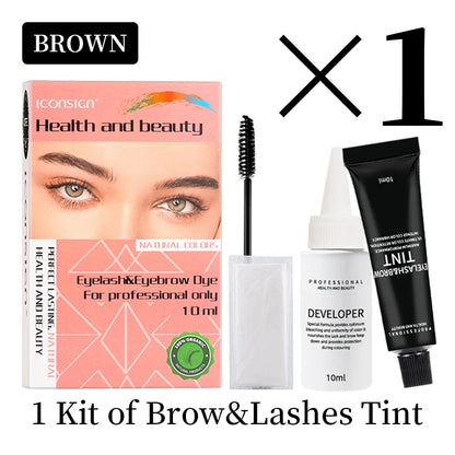 ICONSIGN Eyelash Dye Brow Tint Kit Professional 15 Mins Fast Dye Brow Mascara Keep Colored 2-3 Months Makeup Tool