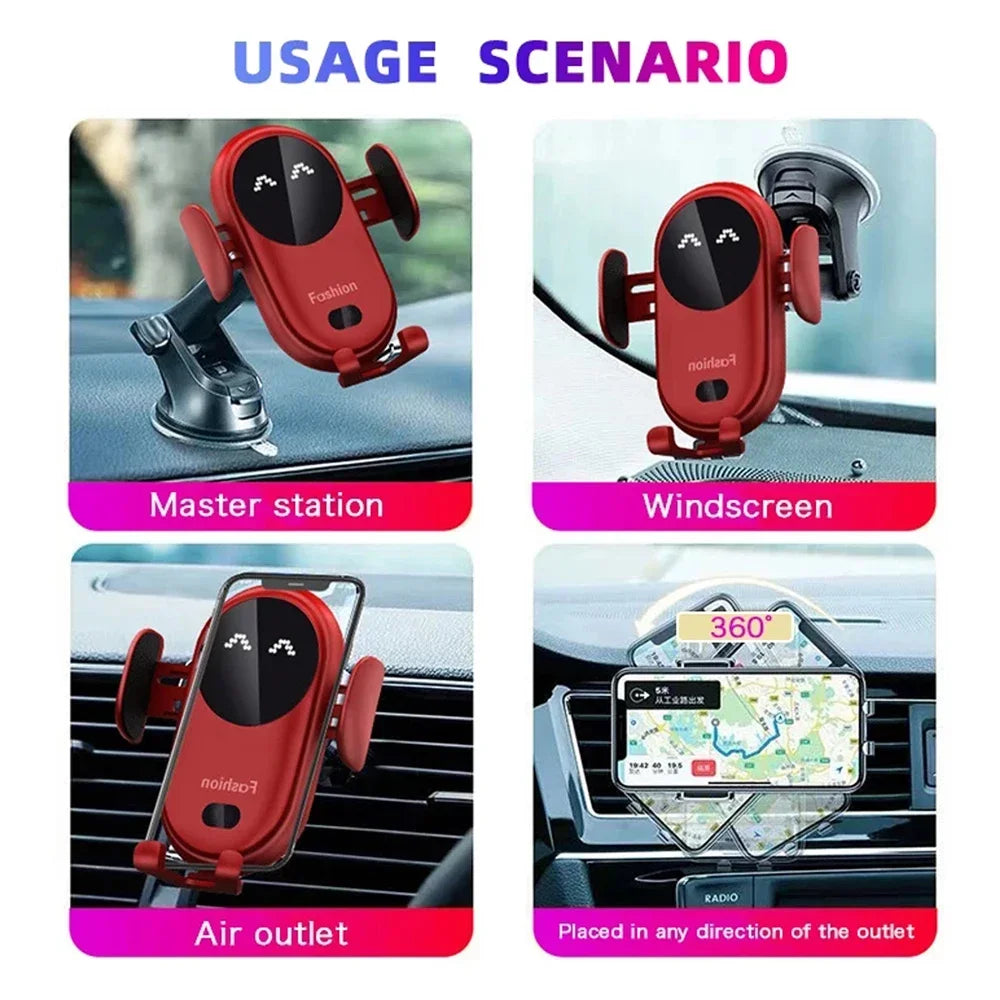 Fast Wireless Charger For In The Car That Holds Phone Too Has Smart Infrared Sensor Air Vent Mount Automatic Clamping