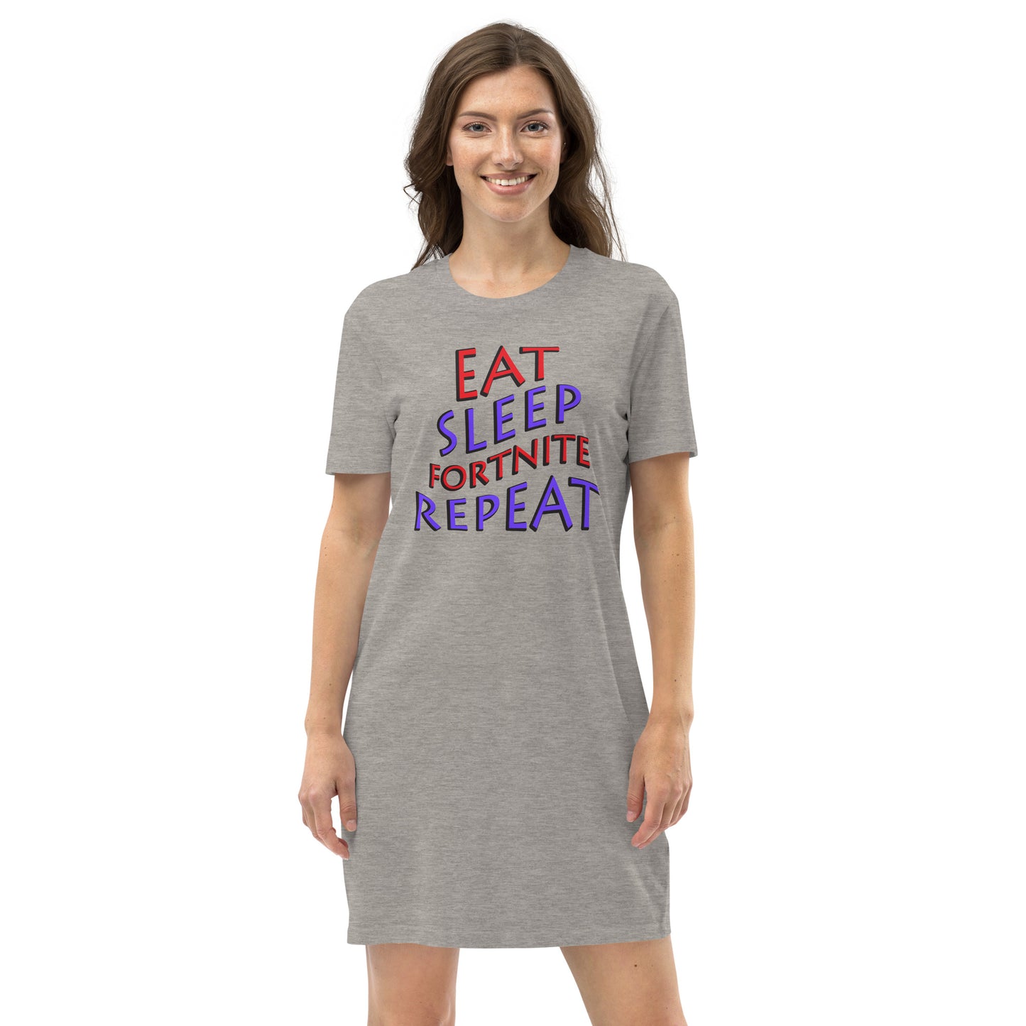 Eat sleep Fortnite repeat Organic cotton t-shirt dress