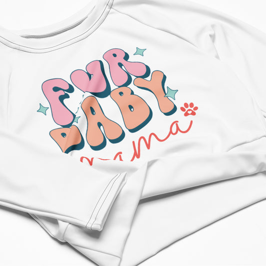 Fur baby mama Recycled long-sleeve crop top