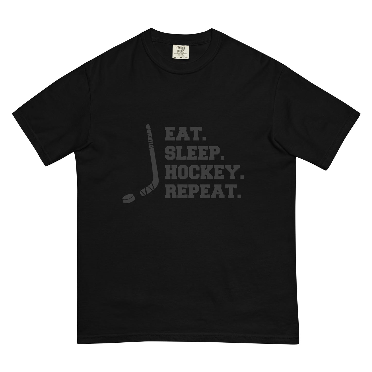 Eat sleep hockey repeat Men’s garment-dyed heavyweight t-shirt